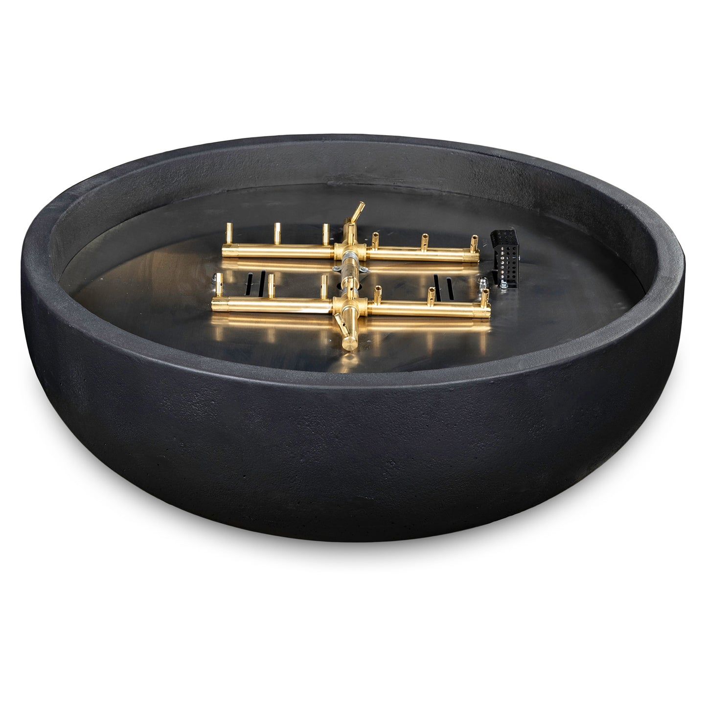 Blaze 38-Inch Round Concrete Natural Gas Fire Bowl in Phantom