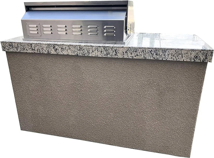 The 5' Maldives BBQ Island with Built In 4 Burner BBQ Grill and Access Door