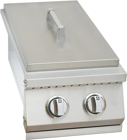 Built In Double Side Burner Stainless Steel with removable cover