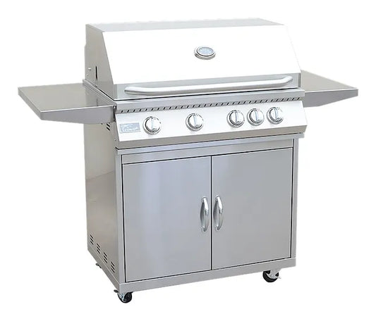 4 Burner 32 Inch Cart Model BBQ Grill With Locking Casters 304 Stainless Steel