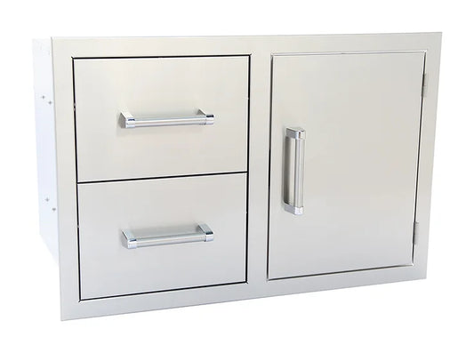 Outdoor Kitchen Stainless Steel Two Drawer - One Door Combo