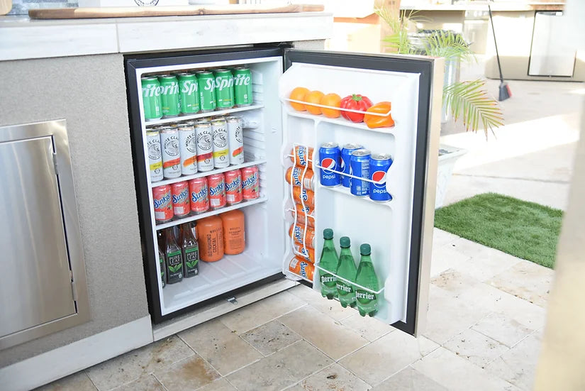 Pro Built-In Outdoor Kitchen Refrigerator with Temp Control Soda Rack Pro Sleeve