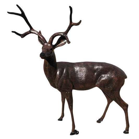 Large Deer Buck in Natural Color Aluminum Outdoor Statues