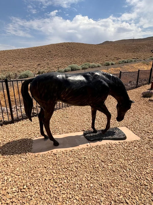 Grazing Horse Aluminum Sculpture