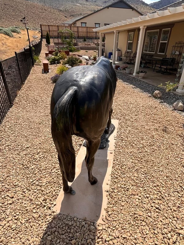 Grazing Horse Aluminum Sculpture