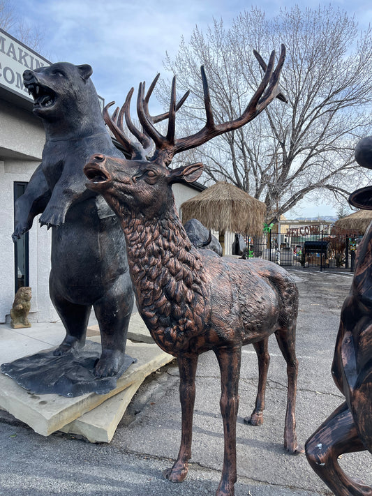 Standing Elk without the Base Aluminum Outdoor Decor