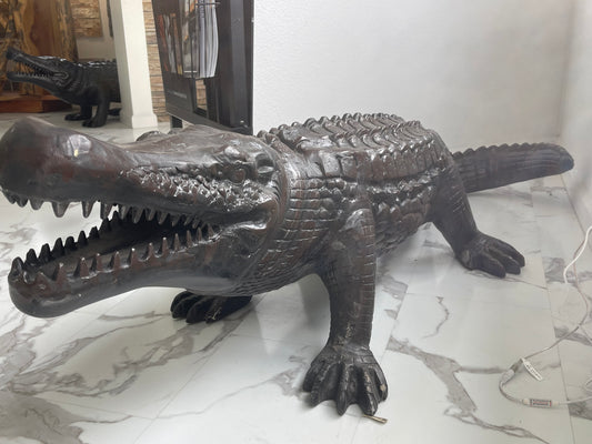 Crocodile Sculpture in Aluminum