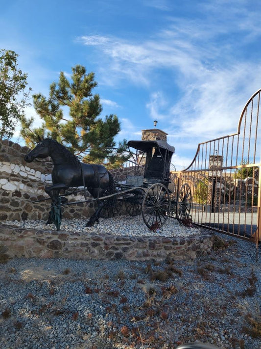 Friesian Metal Horse w/ Agave plant