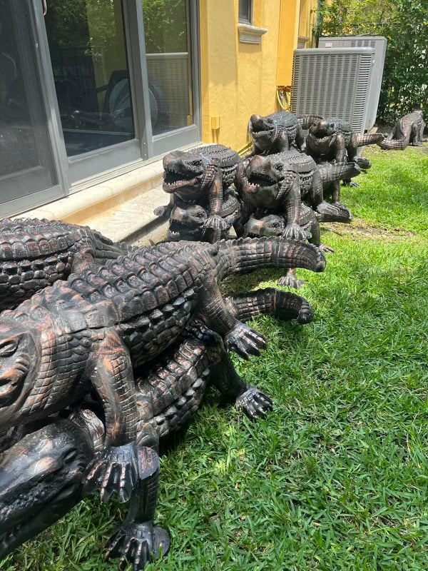 Crocodile Sculpture in Aluminum